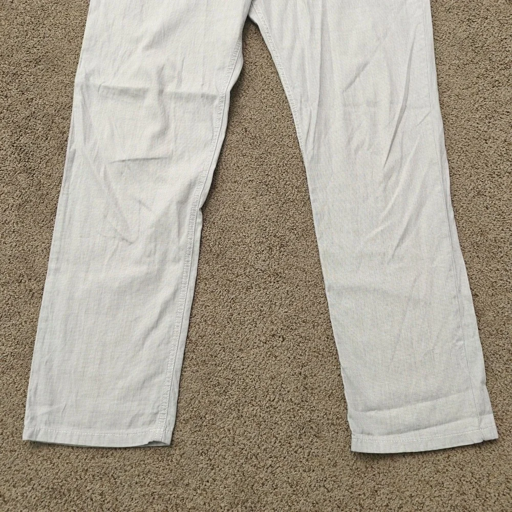Brax Cooper Regular Fit Pants‎ Mens 38/32 Light Grey Cotton Stretch Micro Check